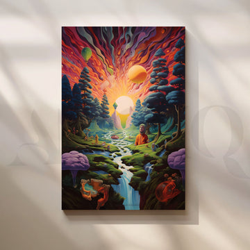 Cosmic Sunrise Cascade Canvas Artwork (Ready to Ship) – Asha Art Studio