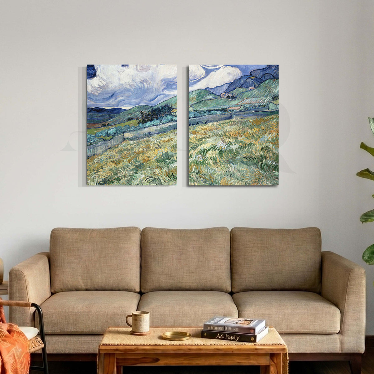 Van Gogh Inspired Countryside Gallery Wall Artwork Set of 2 – Asha Art Studio