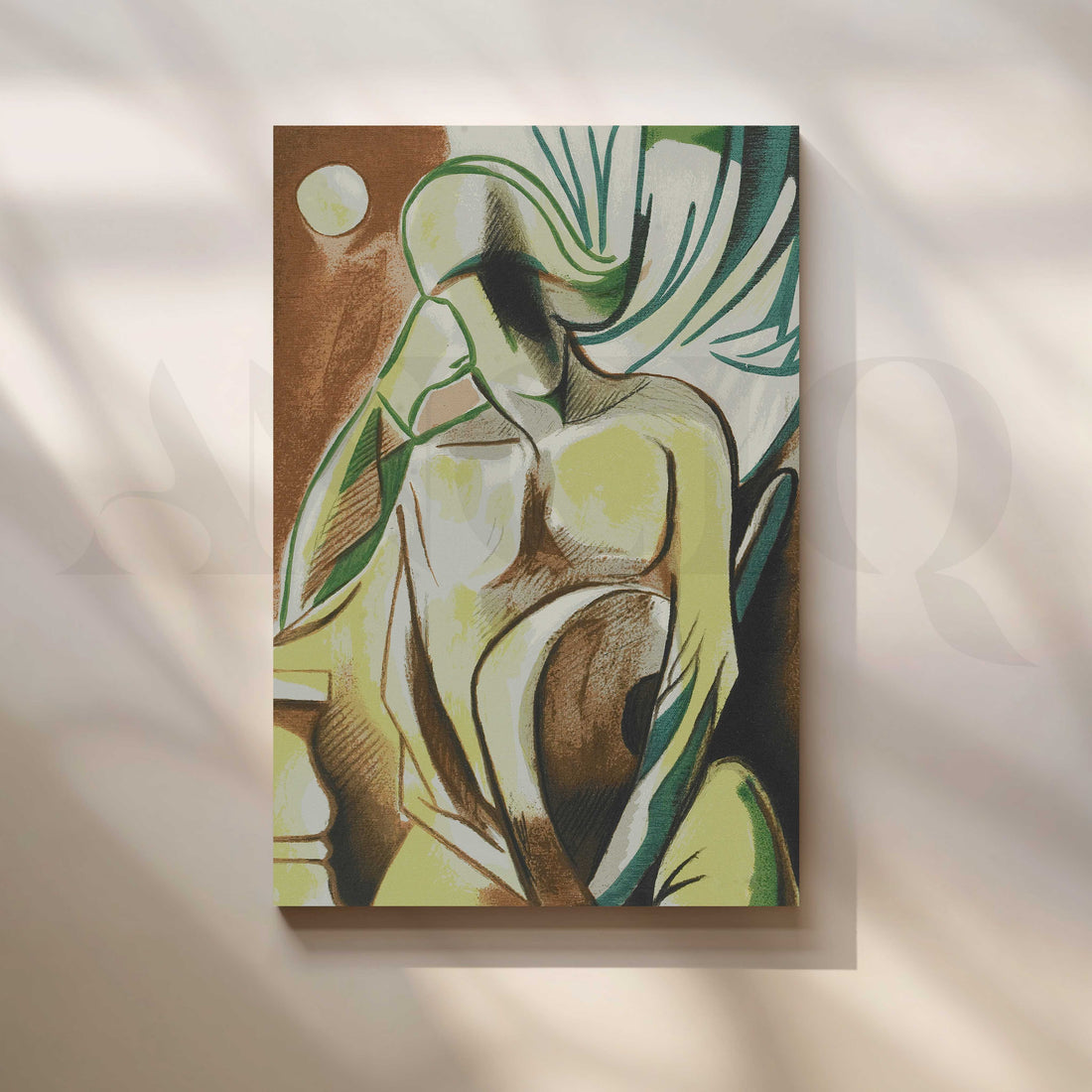 Botanical Abstract Figure Canvas Artwork – Asha Art Studio