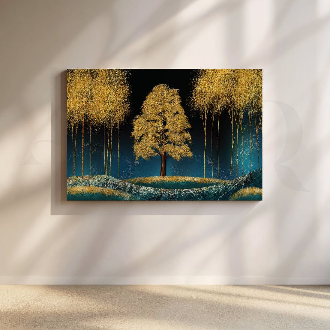 Golden Canopy Canvas Wall Artwork – Asha Art Studio
