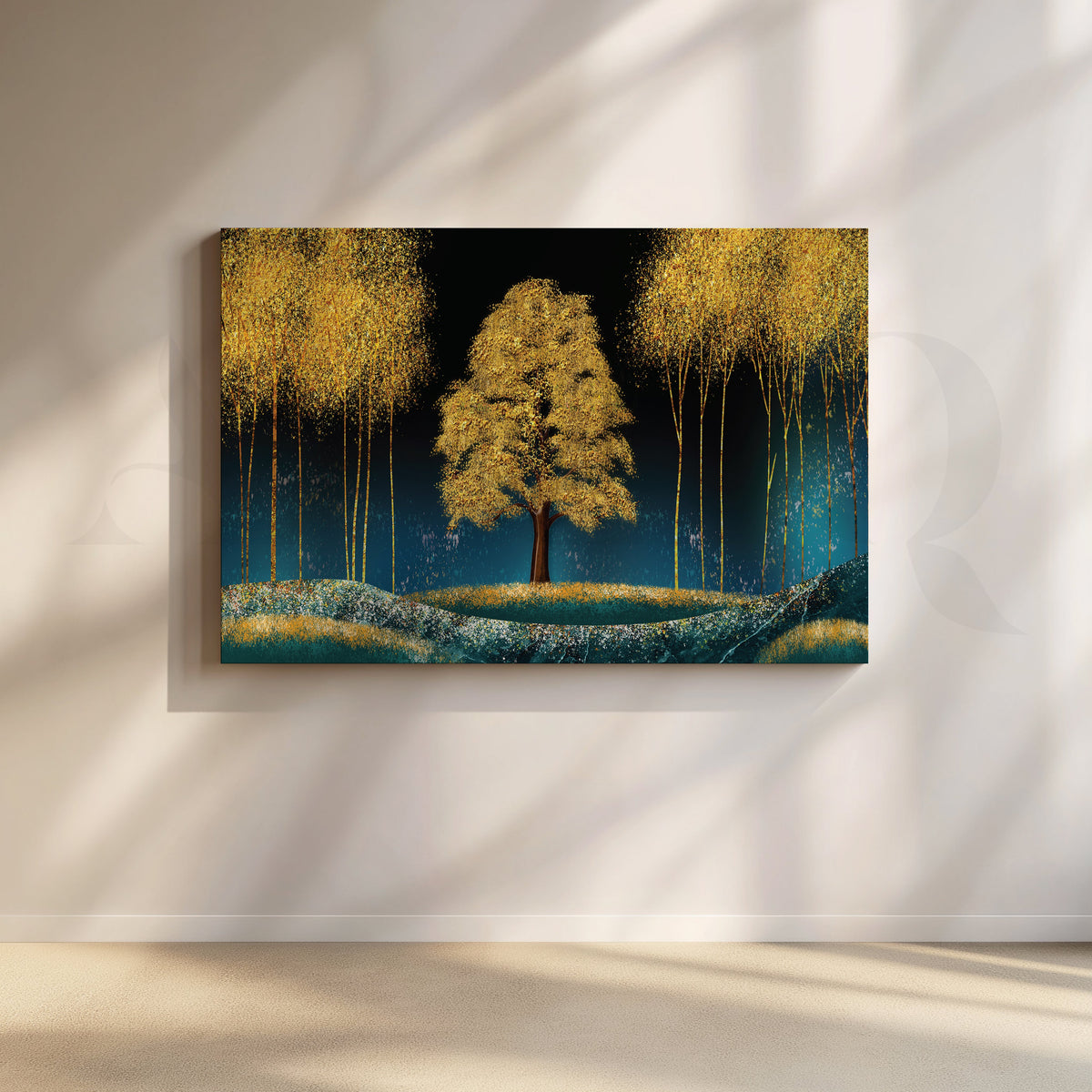Golden Canopy Canvas Wall Artwork – Asha Art Studio