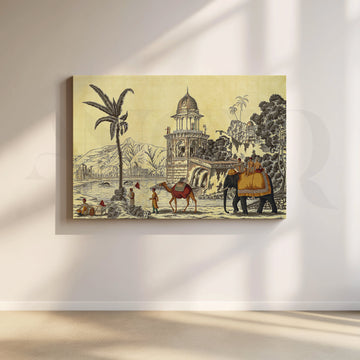 Elephant and Camel Canvas Artwork – Asha Art Studio