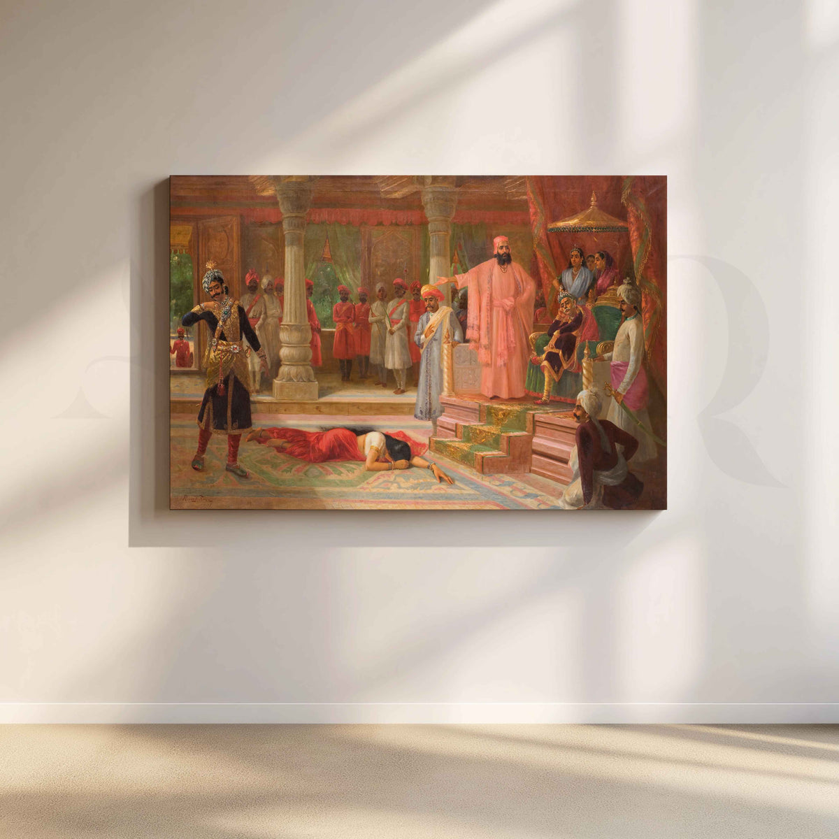 Draupadi at the Court of Virata by Raja Ravi Varma Canvas Artwork – Asha Art Studio