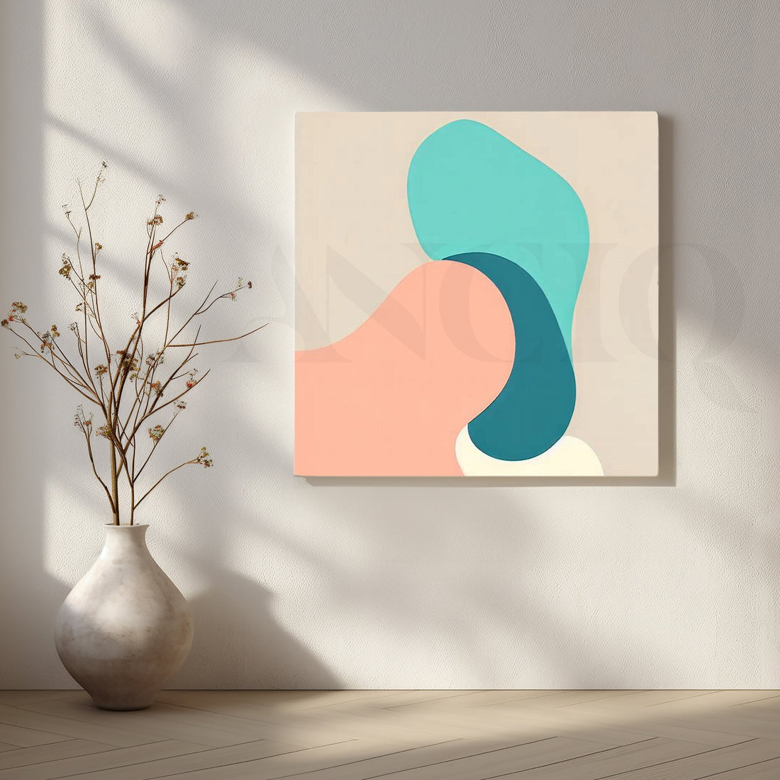 Abstract Shapes in Pastel Harmony – Asha Art Studio