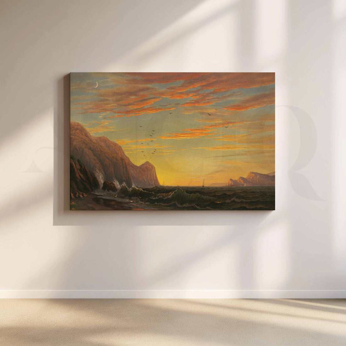 Sunset Coastal Seascape Canvas Artwork – Asha Art Studio