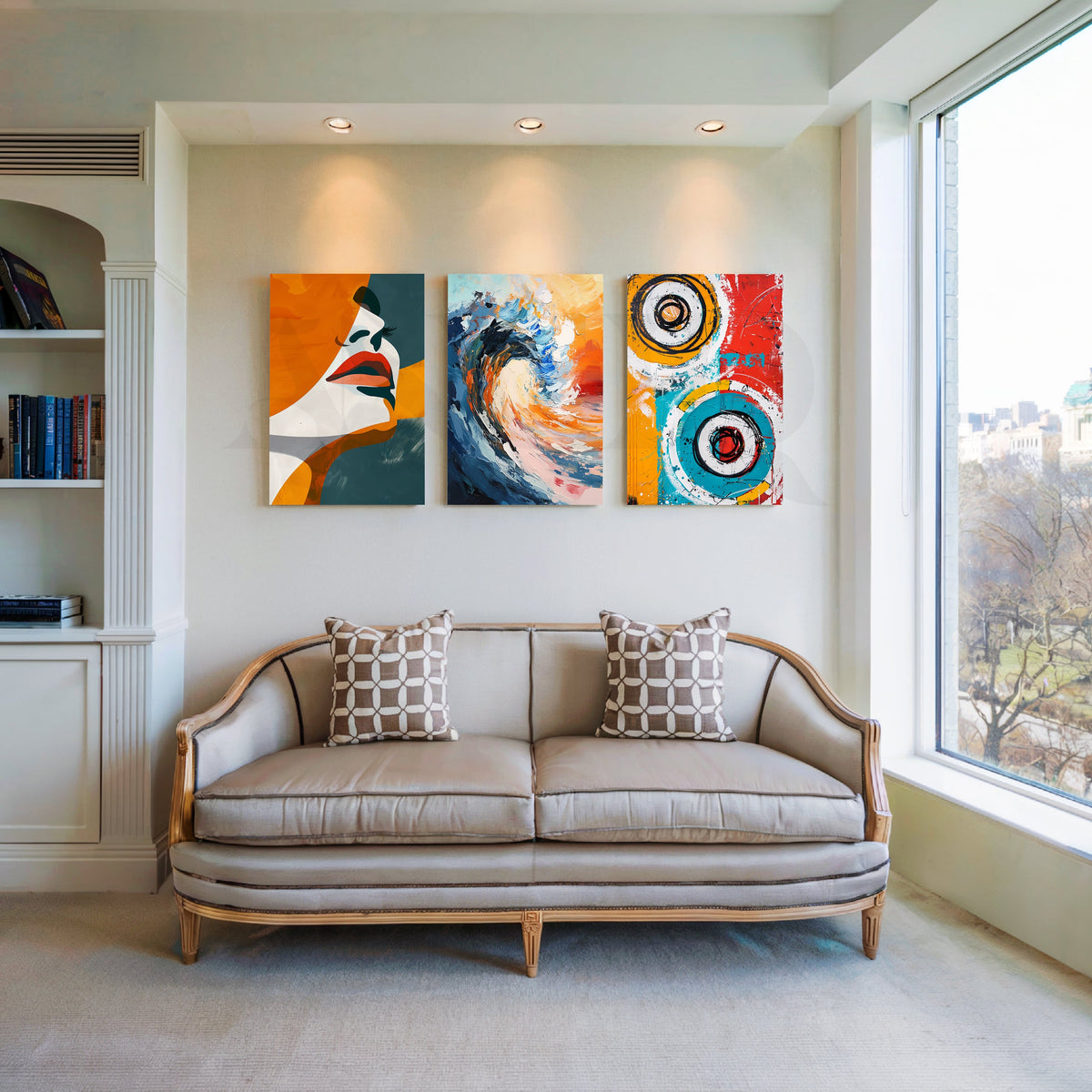 Modern Waves & Muse Gallery Wall – Set of 3 Artworks – Asha Art Studio