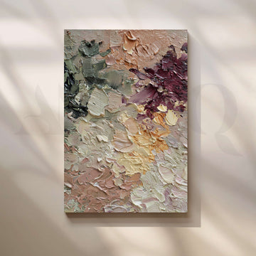 Textured Sage and Burgundy Abstract Canvas Artwork – Asha Art Studio