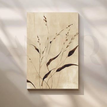 Minimal Botanical Abstract Canvas Artwork – Asha Art Studio