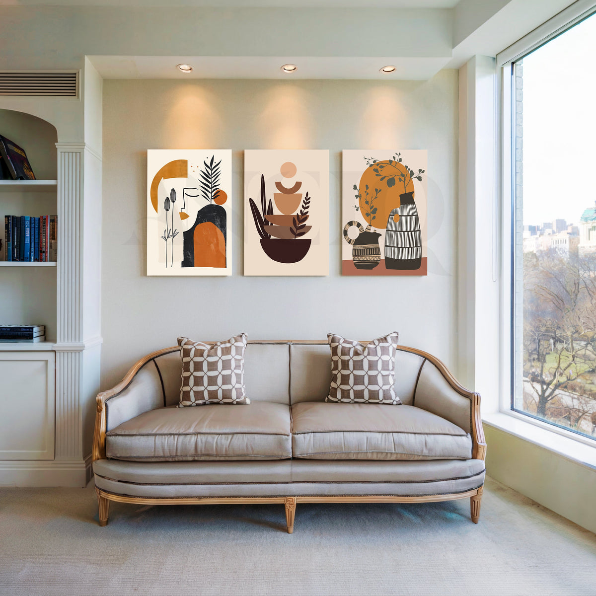 Boho Terra Muse Gallery Wall – Set of 3 Artworks – Asha Art Studio