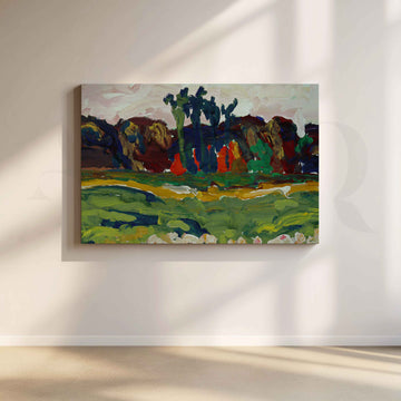 Expressive Green Landscape Canvas Artwork – Asha Art Studio