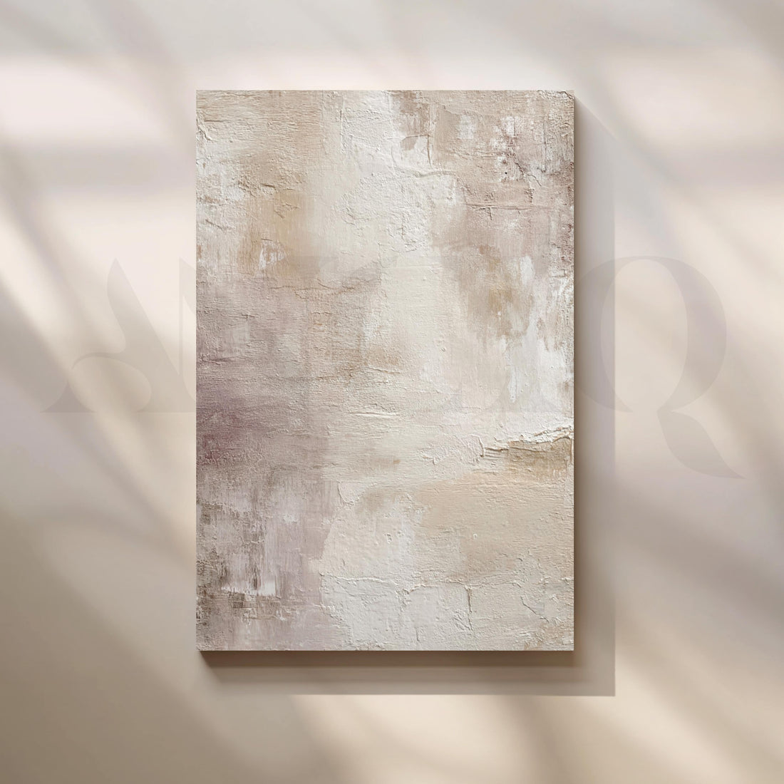 Neutral Textured Abstract Canvas Artwork in Ivory and Beige Tones – Asha Art Studio