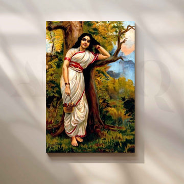 Ahalya by Raja Ravi Varma Canvas Artwork – Asha Art Studio