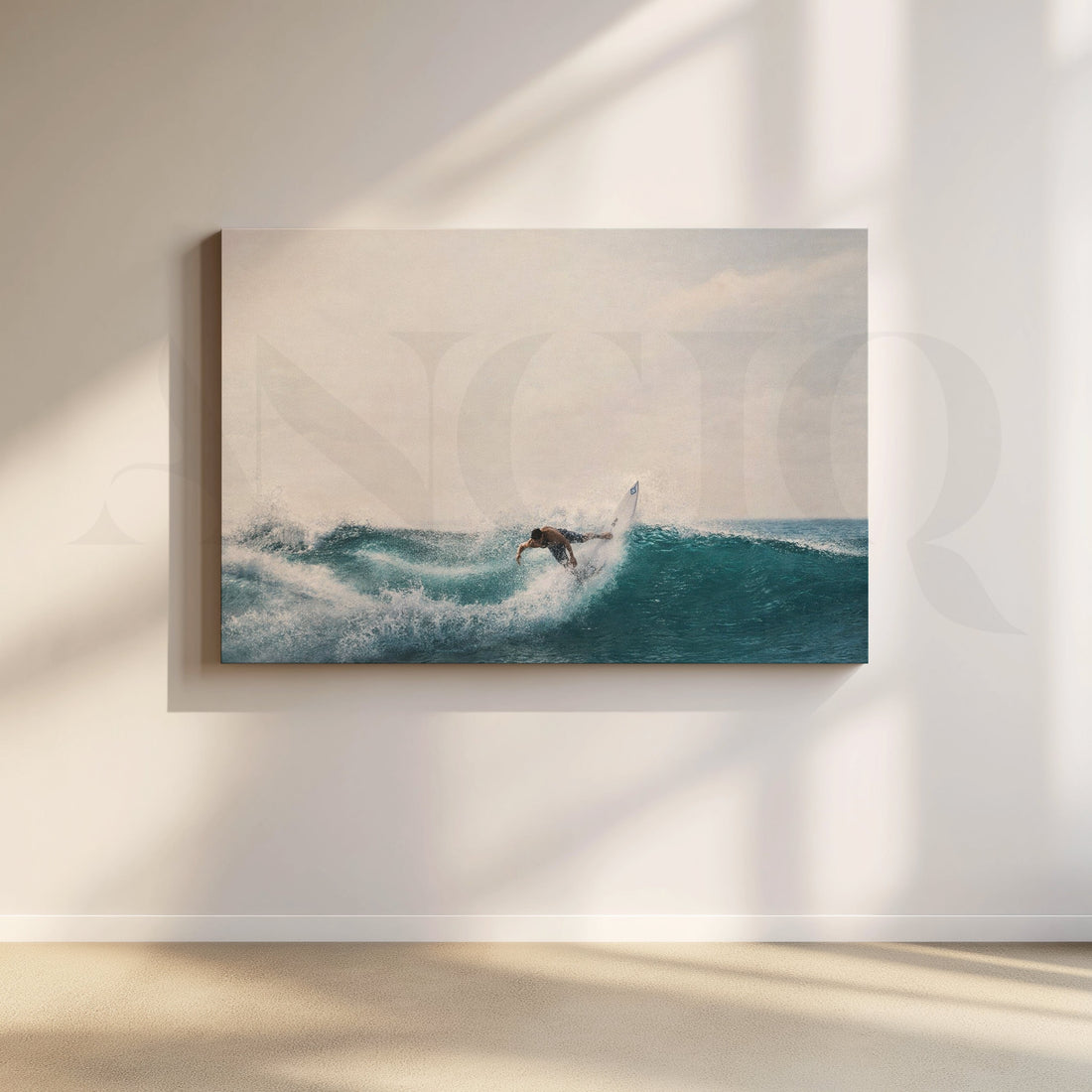 Ocean Wave Surfer Canvas Artwork – Asha Art Studio