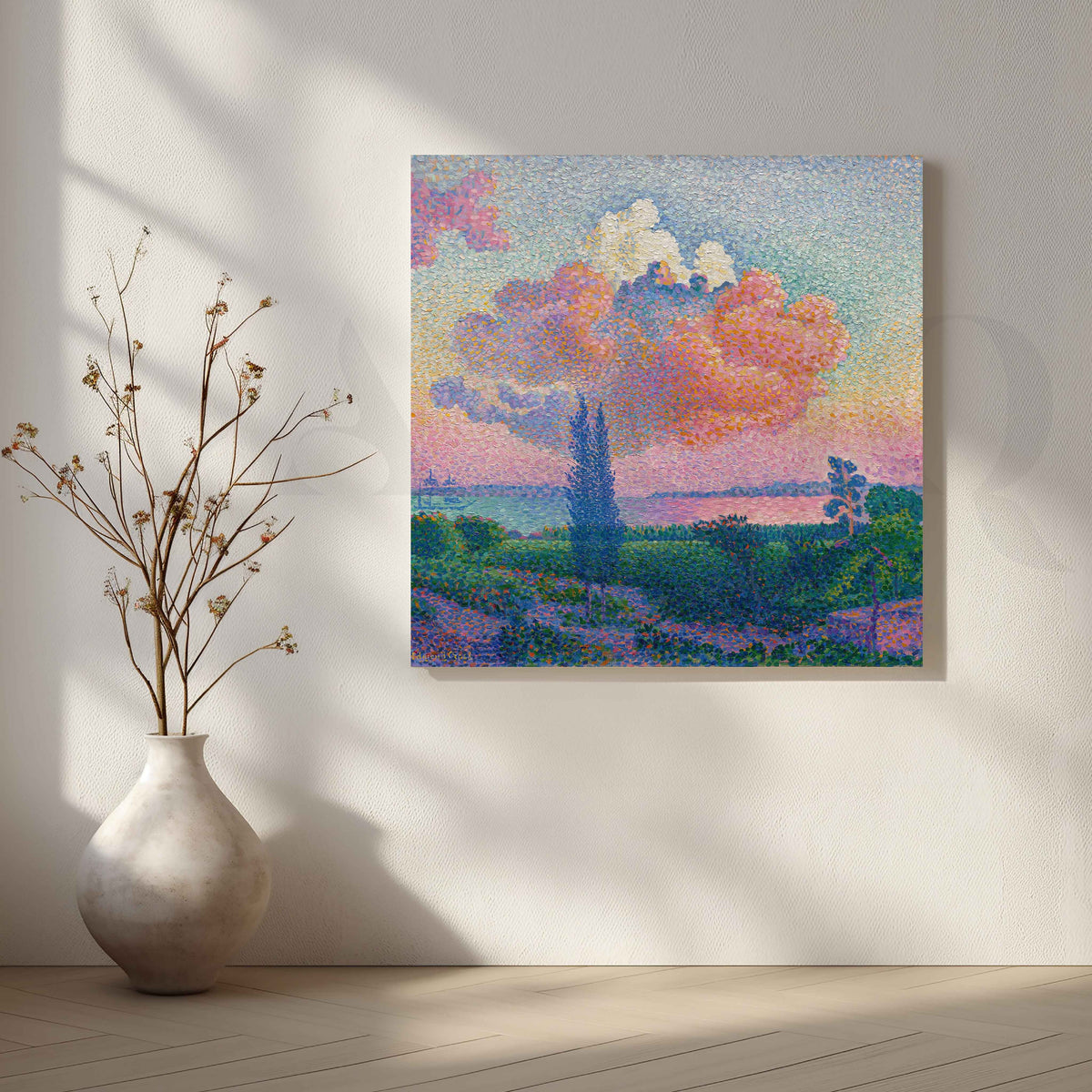 Pastel Lake Sunset Canvas Artwork – Asha Art Studio
