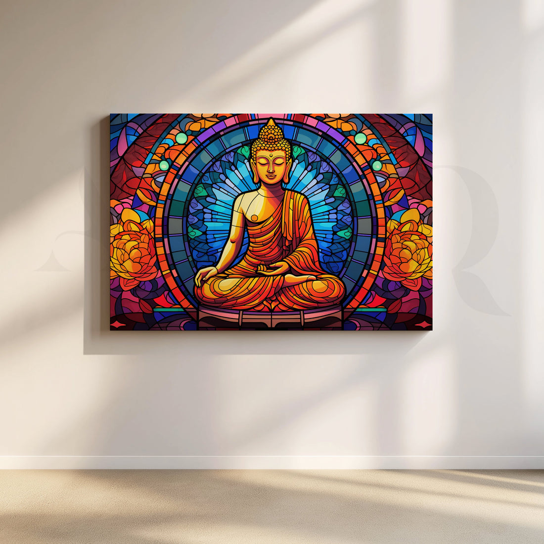 Vibrant Buddha Canvas Artwork – Asha Art Studio