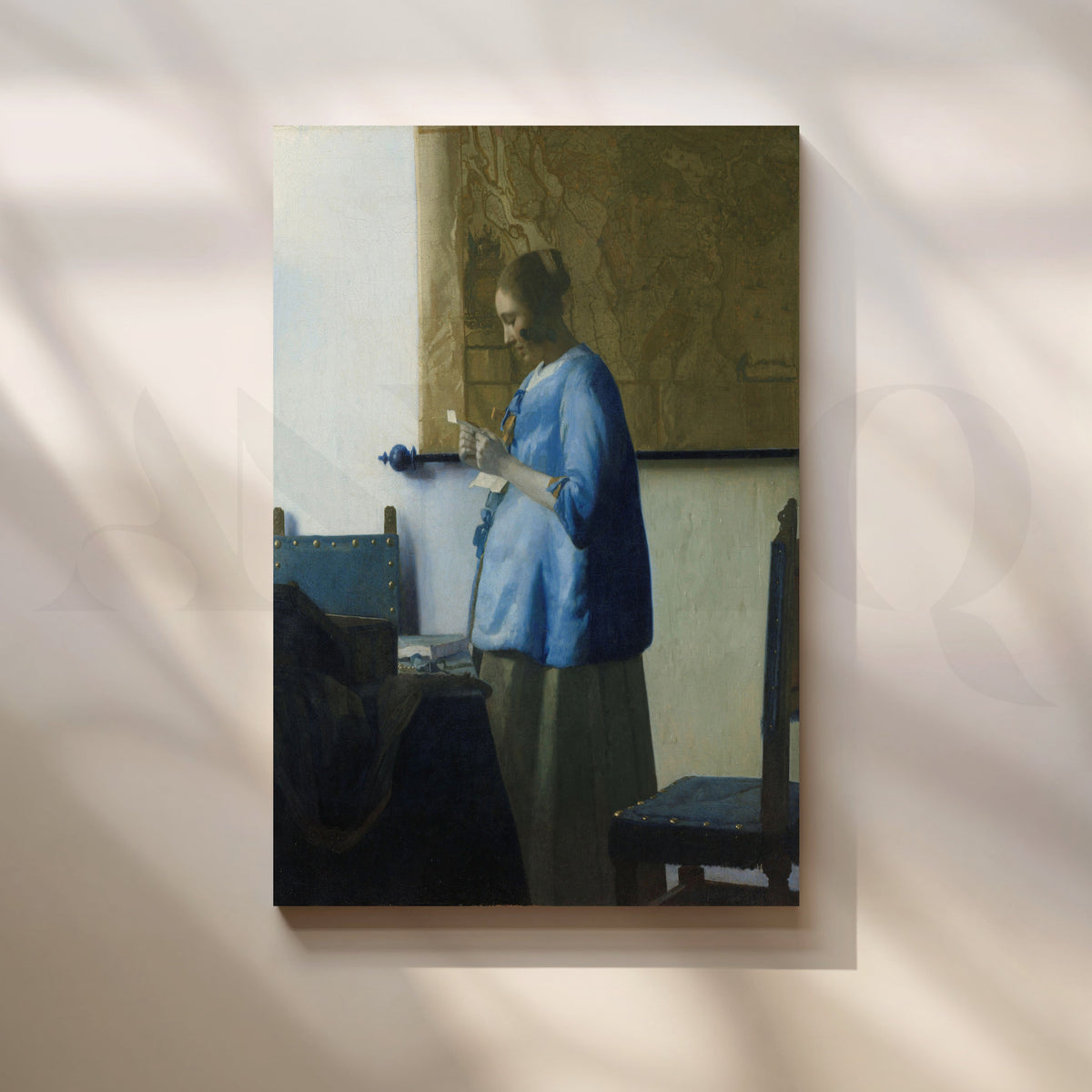 Reading a Letter by Vermeer Canvas Artwork – Asha Art Studio