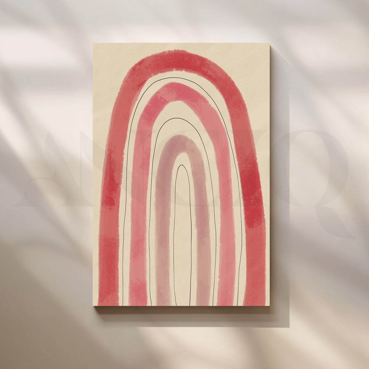 A Minimalist Abstract Art of Soft Red Hues Artwork – Asha Art Studio