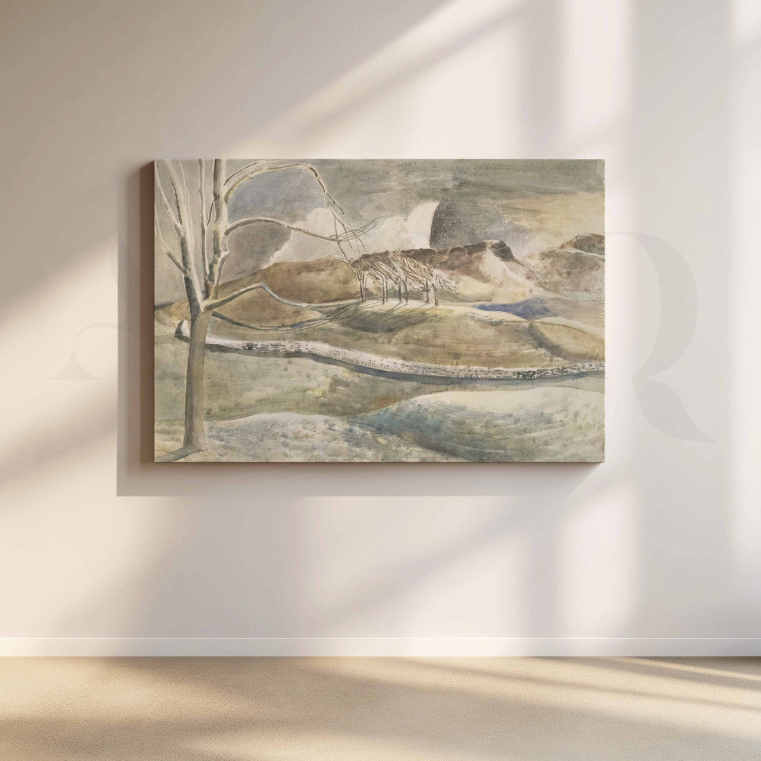 Misty Mountain Landscape Canvas Artwork – Asha Art Studio