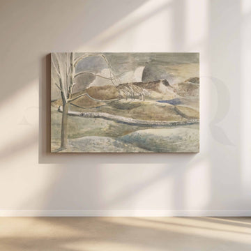 Misty Mountain Landscape Canvas Artwork – Asha Art Studio