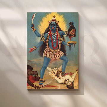Goddess Kali by Raja Ravi Varma Canvas Artwork – Asha Art Studio