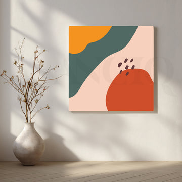 Warm Hues and Abstract Shapes Canvas Artwork – Asha Art Studio