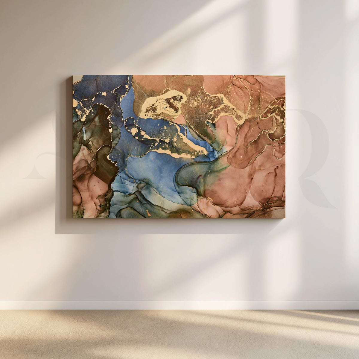 Serene Marble Waves Abstract Art – Asha Art Studio