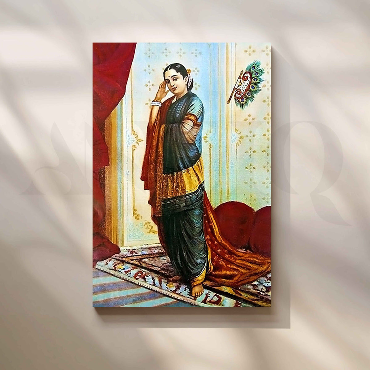 Radha In The Moonlight by Raja Ravi Varma Canvas Artwork – Asha Art Studio