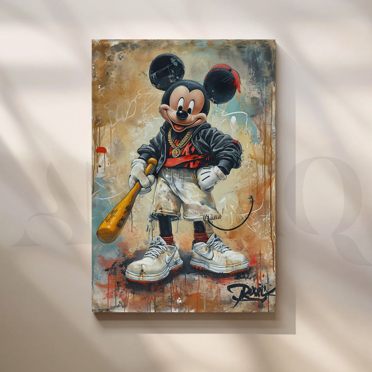 Street Style Mouse Pop Art Canvas Artwork (Ready to Ship) – Asha Art Studio