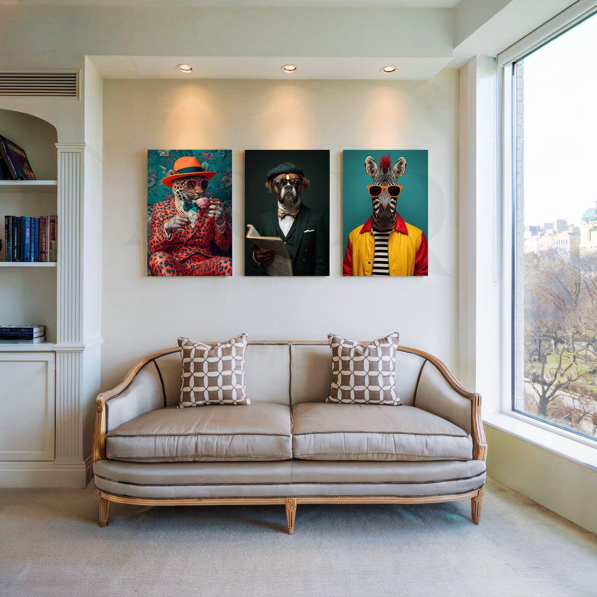 Urban Safari Gallery Wall – Set of 3 Artworks – Asha Art Studio