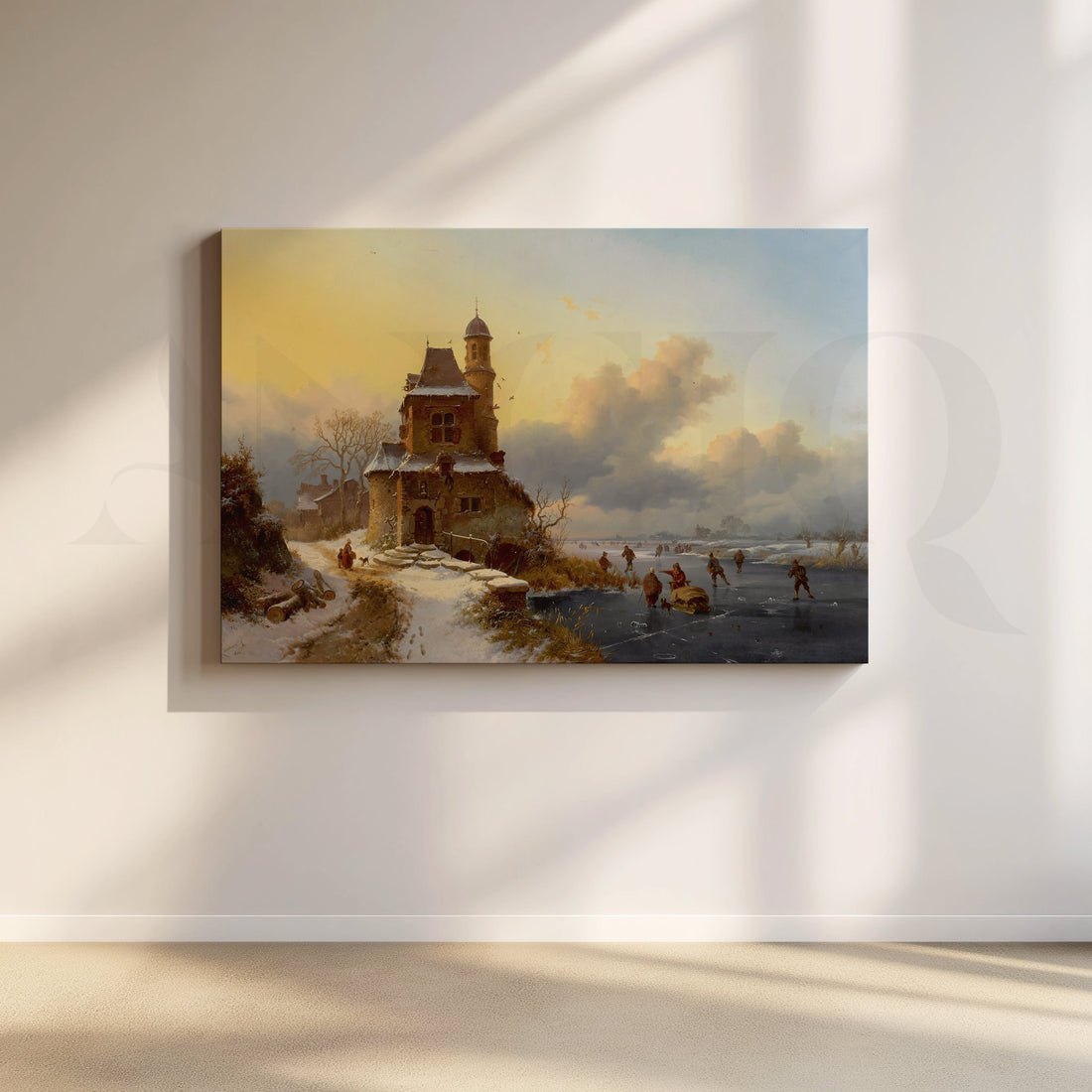 Snow Castle River View Canvas Artwork – Asha Art Studio