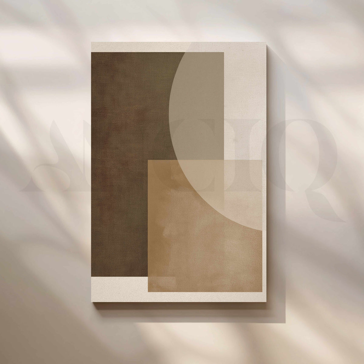 Minimal Brown and Beige Geometric Abstract Canvas Artwork – Asha Art Studio