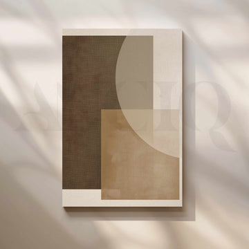 Minimal Brown and Beige Geometric Abstract Canvas Artwork – Asha Art Studio