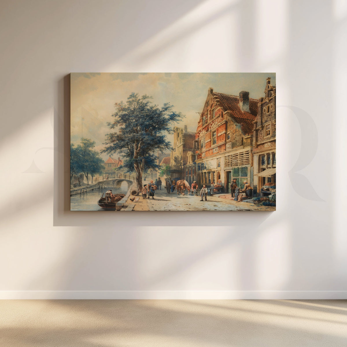 Canal Street European City Canvas Artwork – Asha Art Studio
