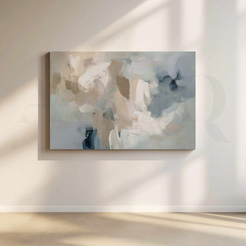 Soft Blue and Beige Abstract Canvas Artwork – Asha Art Studio