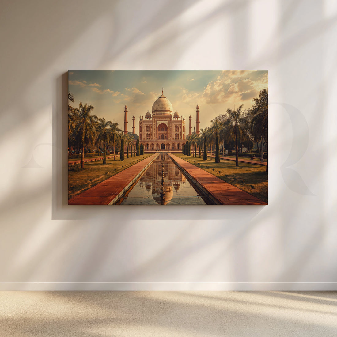 Taj Mahal Garden View Canvas Artwork – Asha Art Studio