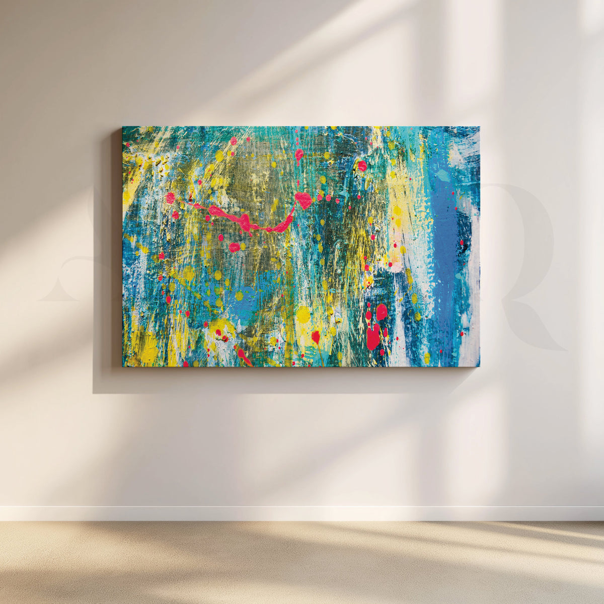 Chromatic Cascade Canvas Artwork – Asha Art Studio