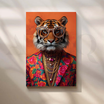 Luxury Tiger Pop Art Portrait with Sunglasses – Asha Art Studio