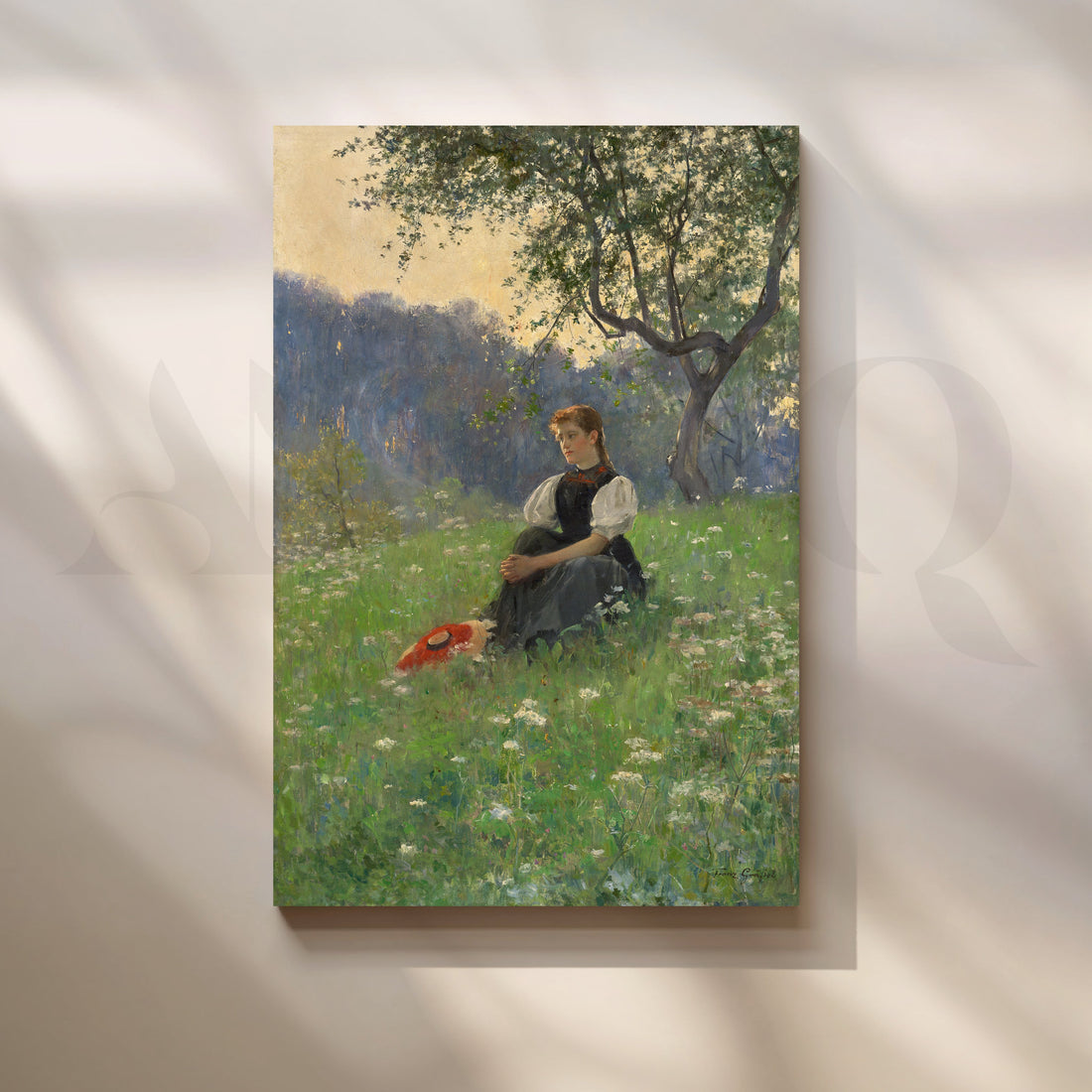Girl in Meadow Canvas Artwork – Asha Art Studio