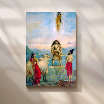 Gangavataran by Raja Ravi Varma Canvas Artwork – Asha Art Studio