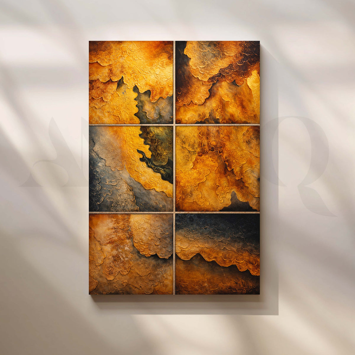 Golden Earth Abstract Texture Canvas Artwork – Asha Art Studio