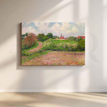 Blooming Countryside Landscape Canvas Artwork – Asha Art Studio