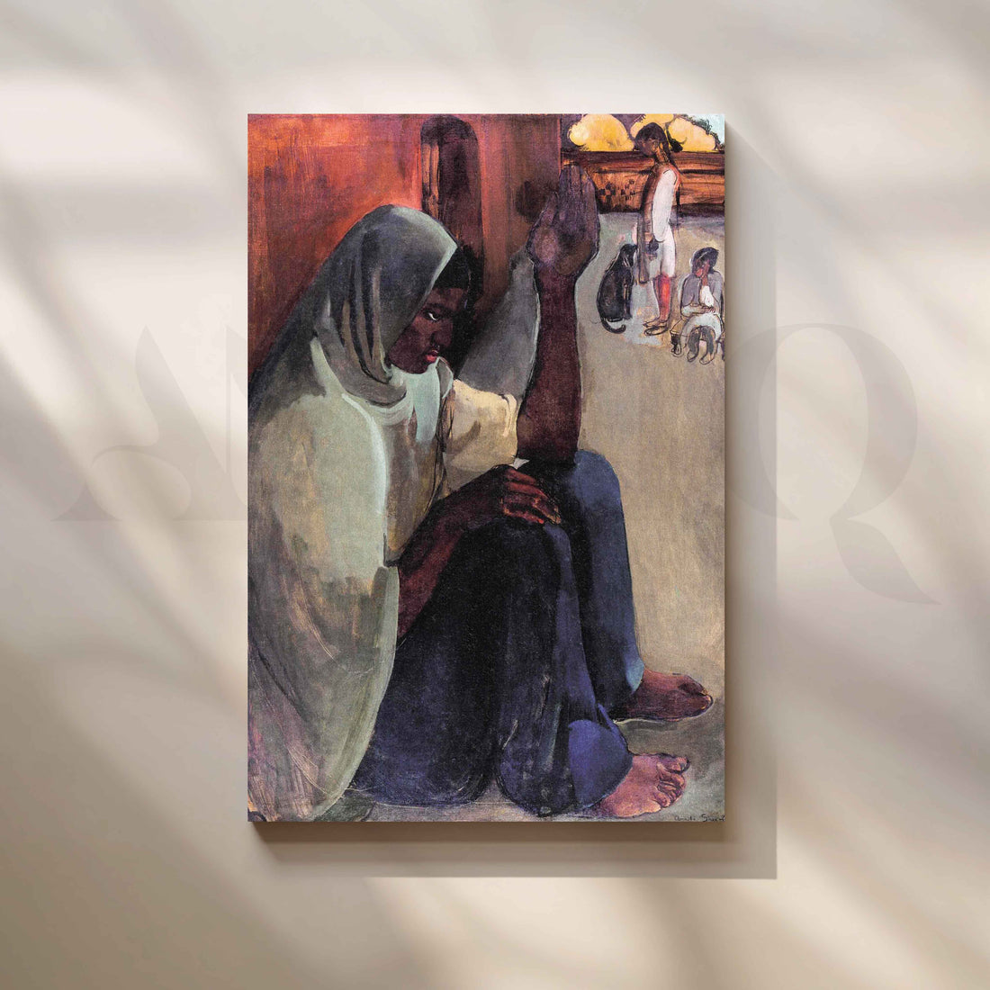 Ancient Story Teller by Amrita Sher-Gil Canvas Artwork – Asha Art Studio