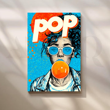 Pop Art Girl Blowing Bubble Gum – Asha Art Studio