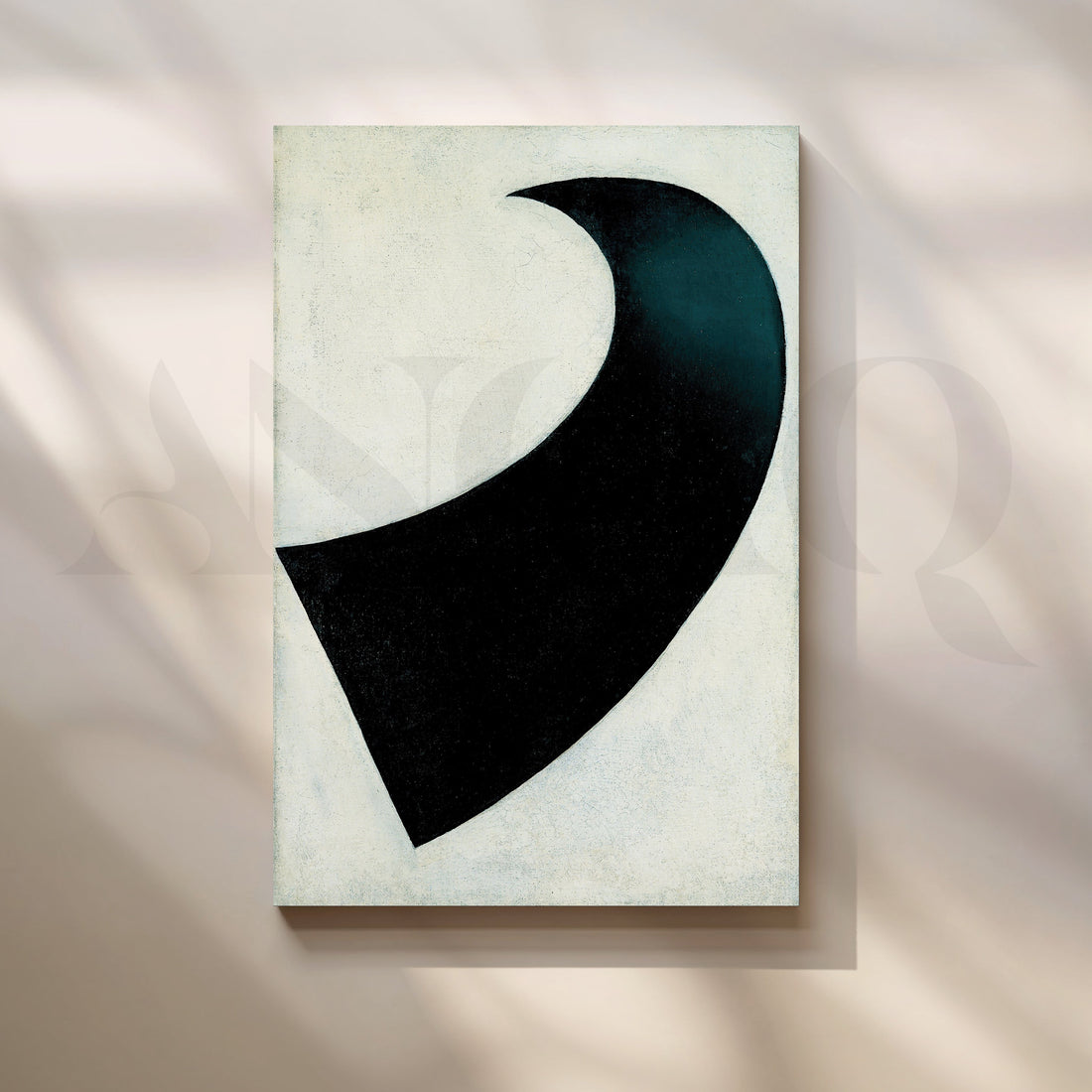 Minimalist Black Crescent Canvas Artwork – Asha Art Studio