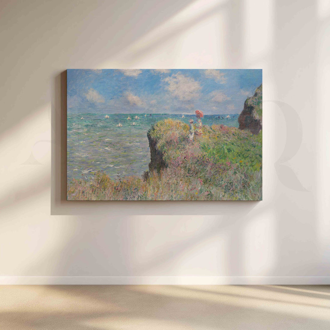 Coastal Cliff Seascape Impressionist Canvas Artwork – Asha Art Studio