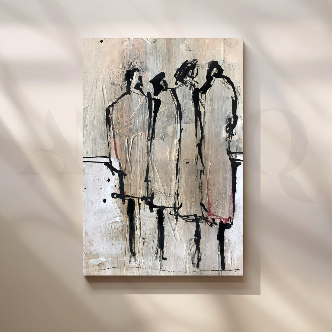 Contemporary Textured Figurative Canvas Artwork – Asha Art Studio