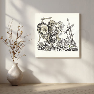 Skeleton Dance of Society Canvas Artwork – Asha Art Studio