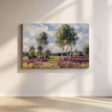 Misty Birch Meadow Canvas Artwork – Asha Art Studio