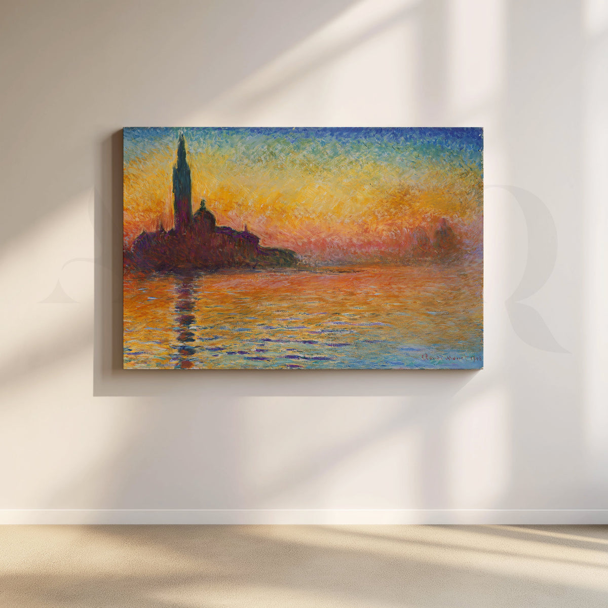 Venetian Sunset Glow Canvas Artwork – Asha Art Studio