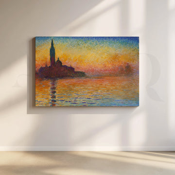 Venetian Sunset Glow Canvas Artwork – Asha Art Studio